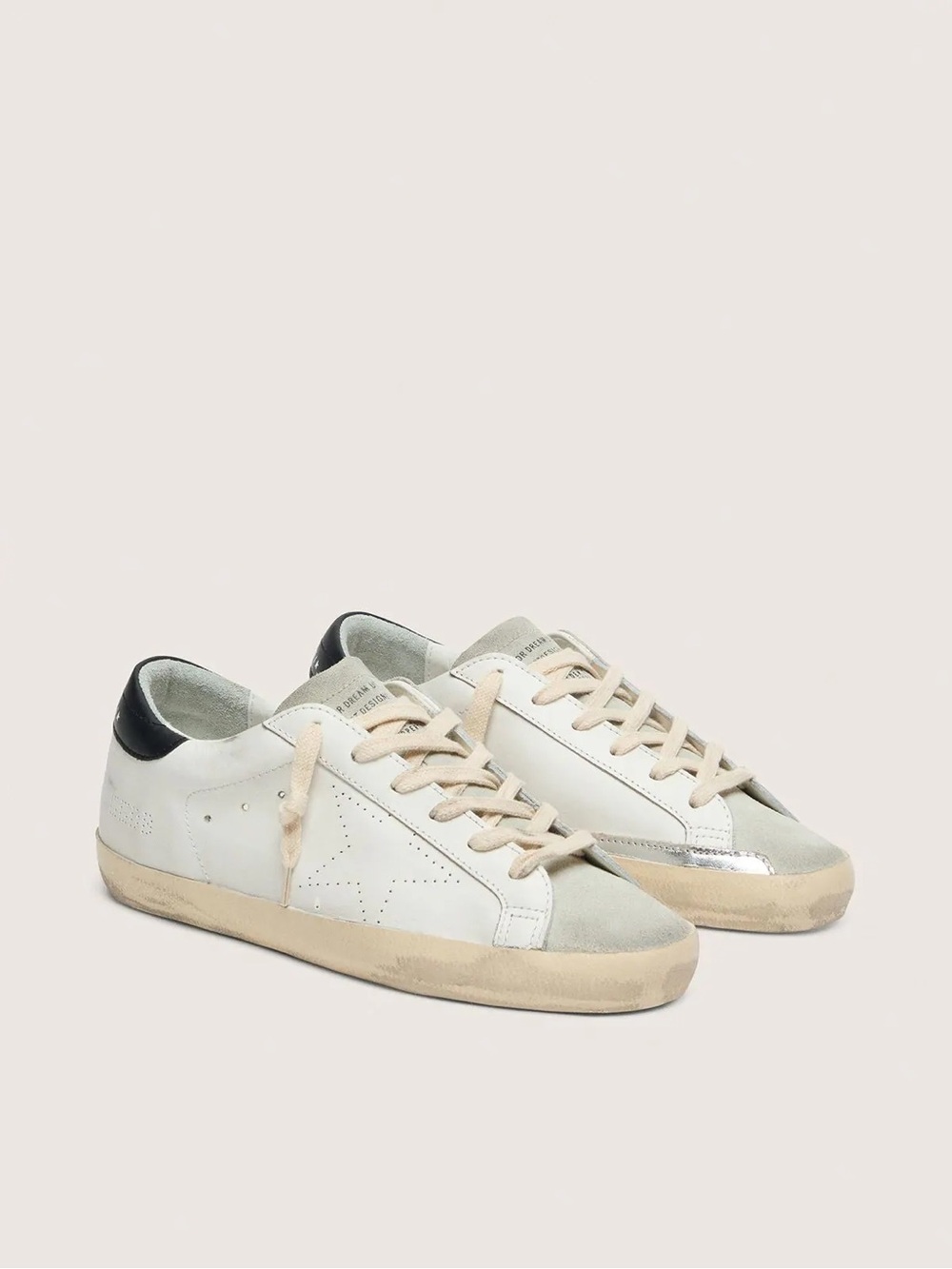 Golden Goose Super-Star Sneakers (White leather with perforated star)